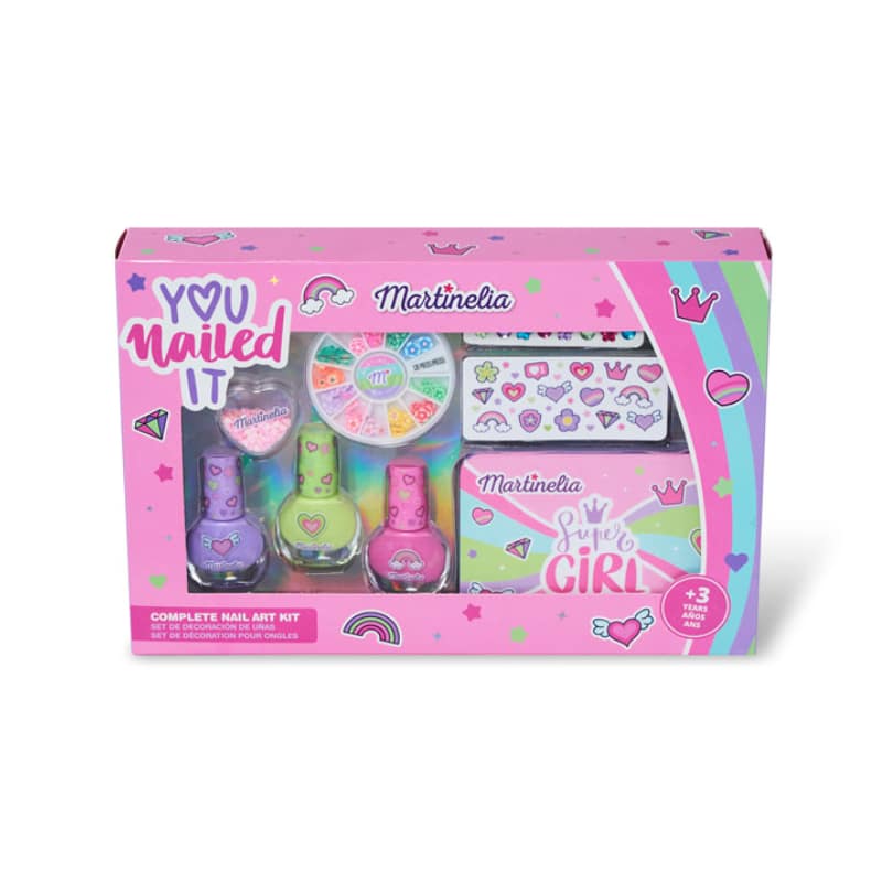 Martinelia Unique Girl Nail Art Kit (n/polish/4 ml + toe/separ/1 pcs +  n/file/1 pcs + n/stickers) - Nail Set